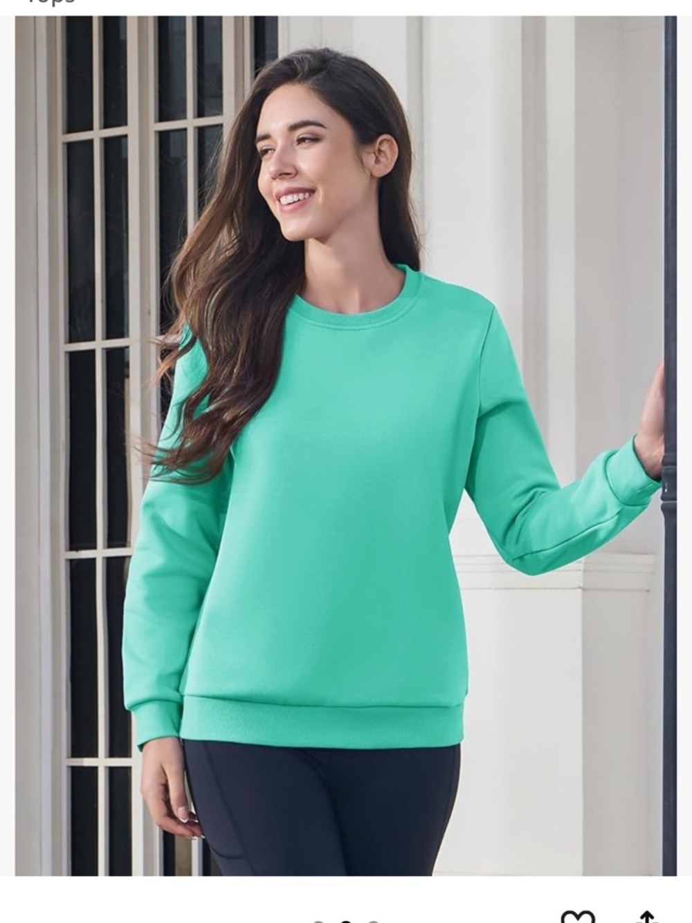 MAGCOMSEN Fleece Lined Sweatshirt Women's XXL Mint Green Crewneck Pullover - Picture 6 of 10